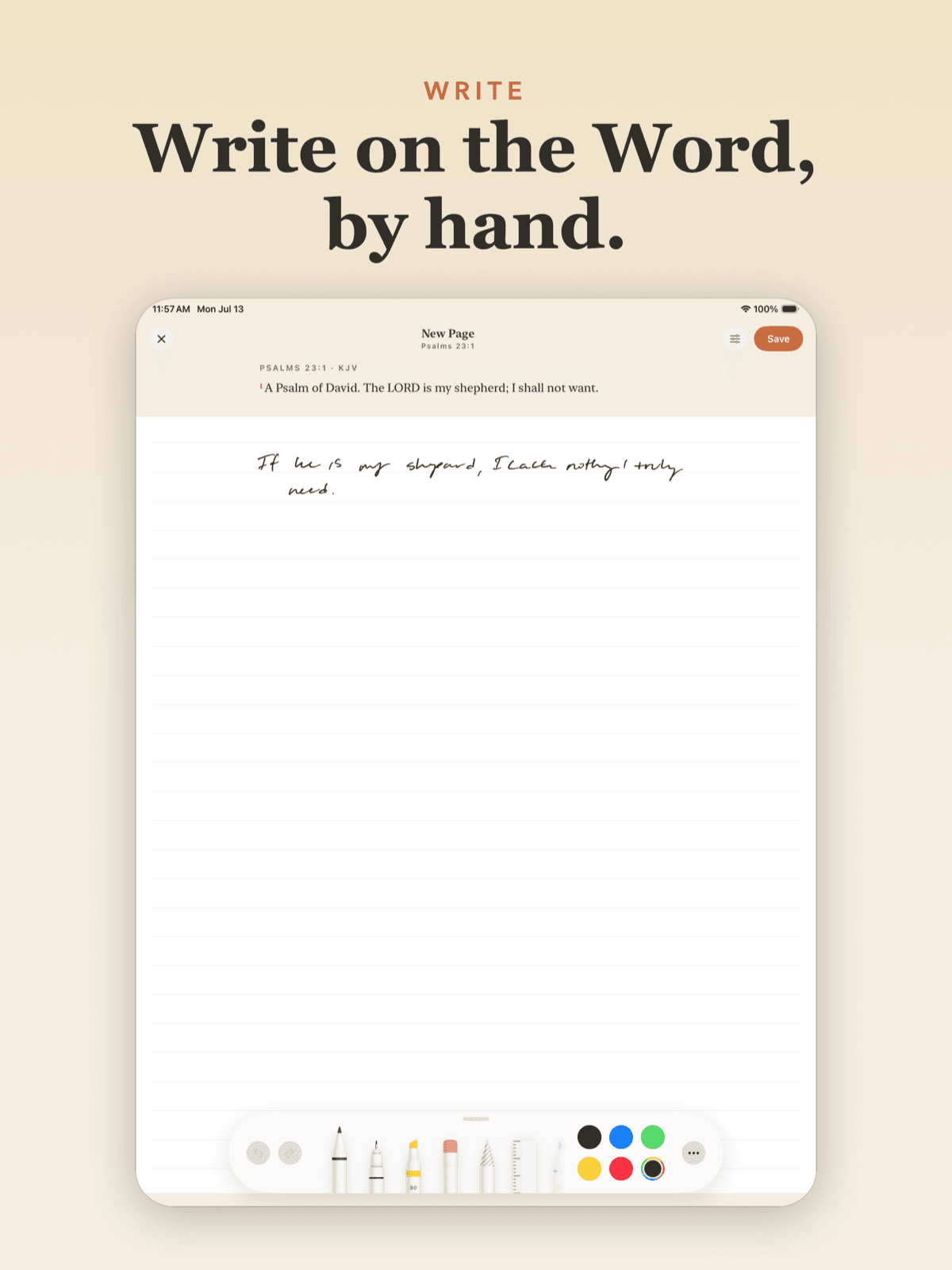 Writing — PencilKit strokes stay authoritative; the recognized text is a searchable index over them.
